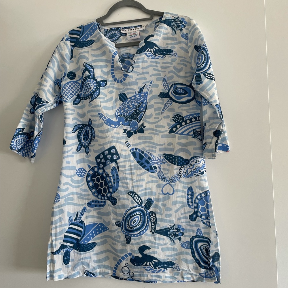 Gretchen Scott blue turtle time tunic and coverup